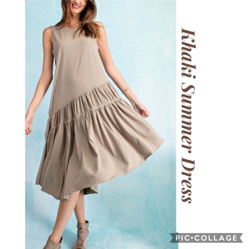Faded Olive Swing Dress